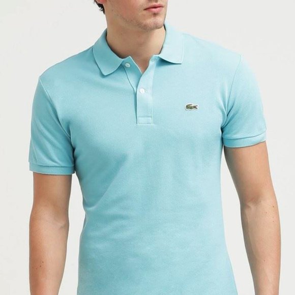🐊LACOSTE SLIM FIT POLO, Corsica Aqua_NWT - Picture 1 of 8